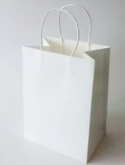 white kraft paper handbag